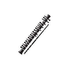 Shakuhachi Instrument Silhouette - Instrument Vector.