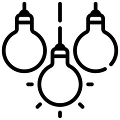 bulb idea lighting thinking simple line icon