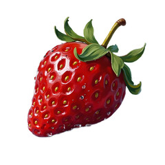 Fresh, ripe strawberry isolated on white background, perfect for healthy desserts