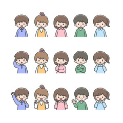 いろいろな表情の子どもたちのセット
