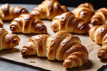 there are many croissants on a piece of paper on a table