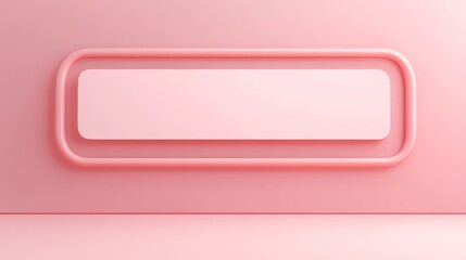 A minimalist pink background with a blank rectangular space for text or graphics.