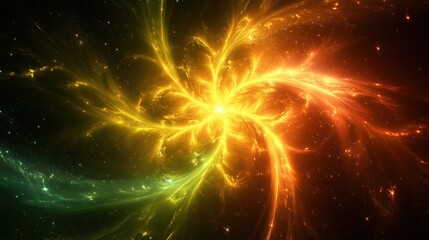 Vibrant Galaxy with Colorful Waves. Abstract cosmic energy in space - generative ai.