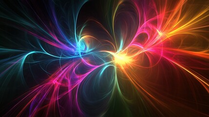 Vibrant Galaxy with Colorful Waves. Abstract cosmic energy in space - generative ai.