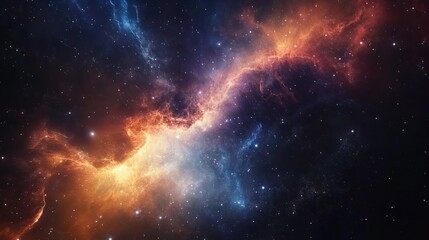 Fototapeta premium Vibrant Galaxy with Colorful Waves. Abstract cosmic energy in space - generative ai.