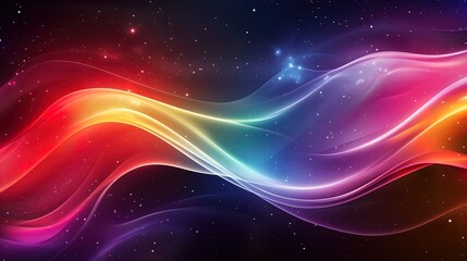 Fototapeta premium Vibrant Galaxy with Colorful Waves. Abstract cosmic energy in space - generative ai.
