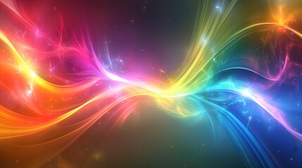 Vibrant Galaxy with Colorful Waves. Abstract cosmic energy in space - generative ai.