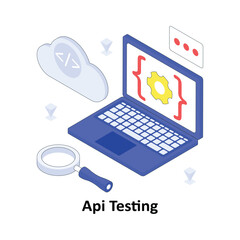 Api Testing isometric Colored illustration. EPS File stock illustration