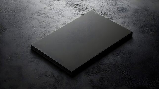 Black rectangular stack of paper on dark surface