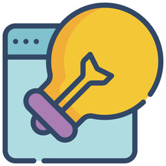 bulb idea education learning online page social filled outline icon