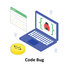 Code Bug isometric Colored illustration. EPS File stock illustration