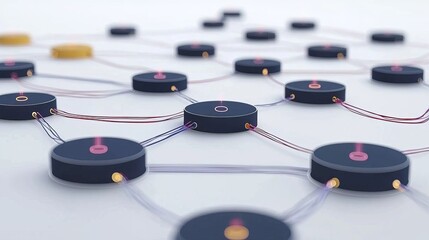 Flat business pie charts connected with digital waves in a digital workspace, graphic illustration, flat design --chaos 20 --ar 16:9 --quality 2 --style raw --stylize 250 --v 6.1 Job ID: 