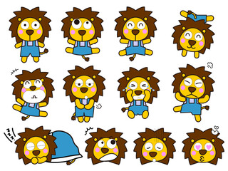 いろいろな表情の可愛いライオン