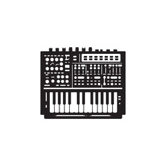 Synthesizer Silhouette - Minimalist Synthesizer Vector - Illustration of Synthesizer.