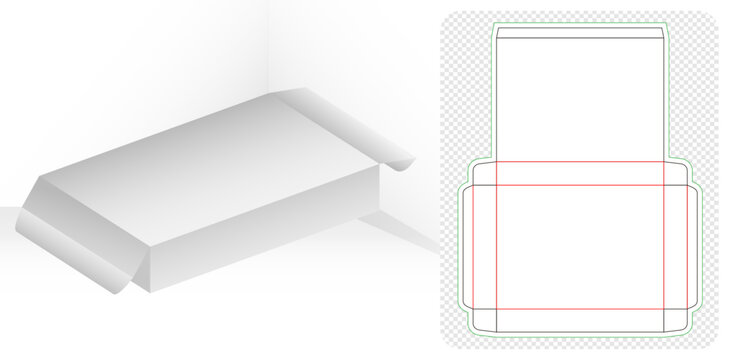 Box packaging die cut template designs 3d mock-up isolated white backgrounds for your product in the form foldable crease thickness for bakery shops, products compartments unique designs minimalist