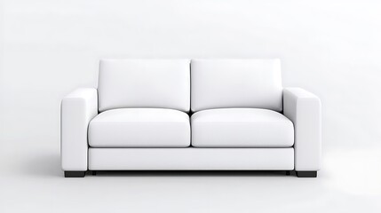 Fototapeta premium Modern White Sofa Minimalist Home Decor Clean Design Comfortable Furniture