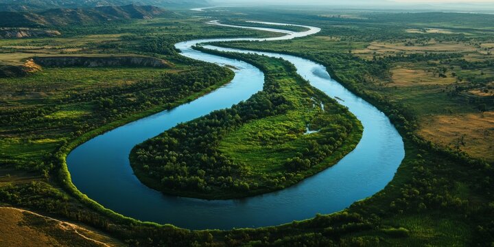 A river serves as a natural flowing watercourse, typically composed of freshwater, directing its flow towards an ocean, sea, lake, or another river, highlighting the significance of rivers in nature.