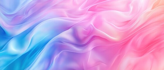 Obraz premium A soft, flowing fabric with a gradient of pink and blue colors, evoking a serene atmosphere.