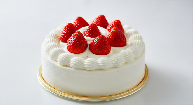 白いお誕生日ケーキ ホールケーキ