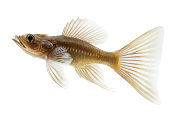 Fish with fins spread wide, gliding smoothly, capturing elegance isolated on transparent and white background.PNG image
