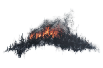 Forest Fire: A Dramatic Charcoal Sketch 