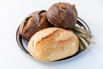 fresh bread on the plate