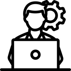 Project Worker Line Icon