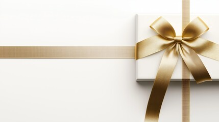 Golden ribbon and bow, cut out