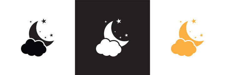 Moon and star icon  for your web design, logo, UI.  isolated on white and black background. Vector illustration .EPS 10