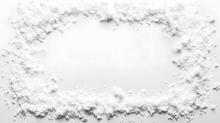 White snow forms a frame around a blank space