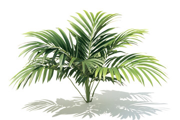Lush Tropical Palm:  A vibrant and lush tropical palm tree with delicate fronds against a pristine background. Ideal for adding a touch of the tropics to your designs.  