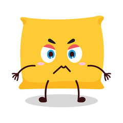 cute irritated expression of pillow cartoon character