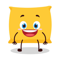 cute happy expression of pillow cartoon character