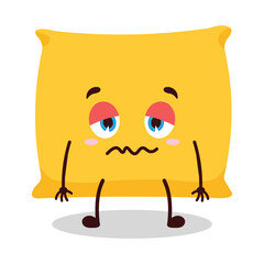 cute nope expression of pillow cartoon character