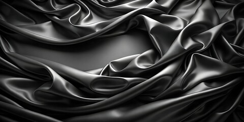 Obraz premium Black silk fabric luxurious background
