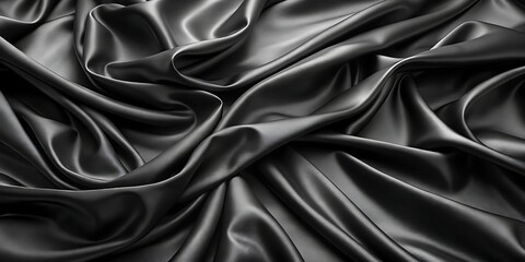 Fototapeta premium Black silk fabric luxurious background
