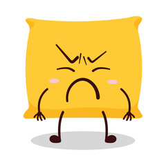 cute annoyed expression of pillow cartoon character
