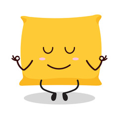 cute yoga expression of pillow cartoon character