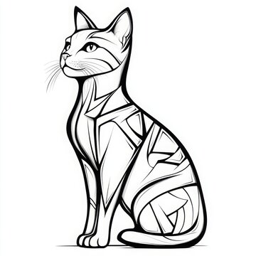 recommend clip art: Hopeful Realism Cat Coloring Page Design