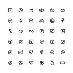 36 Collection User Interface Icons - Editable Stroke