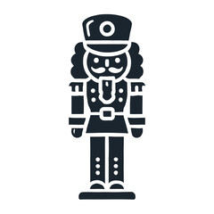 Nutcracker soldiers flat vector icon silhouette isolated white background