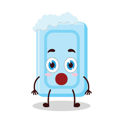 cute shocked expression of soap cartoon character