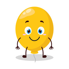 cute smile expression of yellow balloon cartoon character