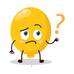 Obraz premium cute curious expression of yellow balloon cartoon character