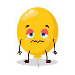 cute nope expression of yellow balloon cartoon character