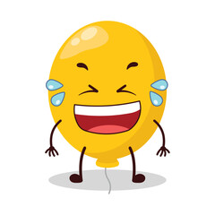 cute laugh out loud expression of yellow balloon cartoon character