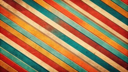 Vintage Diagonal Stripes Abstract Background, Retro Geometric Design, Art Deco Style Wallpaper