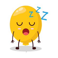 cute rest expression of yellow balloon cartoon character