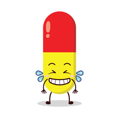 Obraz premium cute pleased expression of drug capsule cartoon character