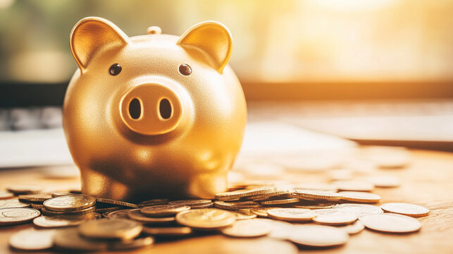 Broken piggy bank with coins scattered around, symbolizing financial struggle and the need for careful budgeting and saving.
